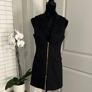 Bebe Black Sleeveless Zip-Up Vest